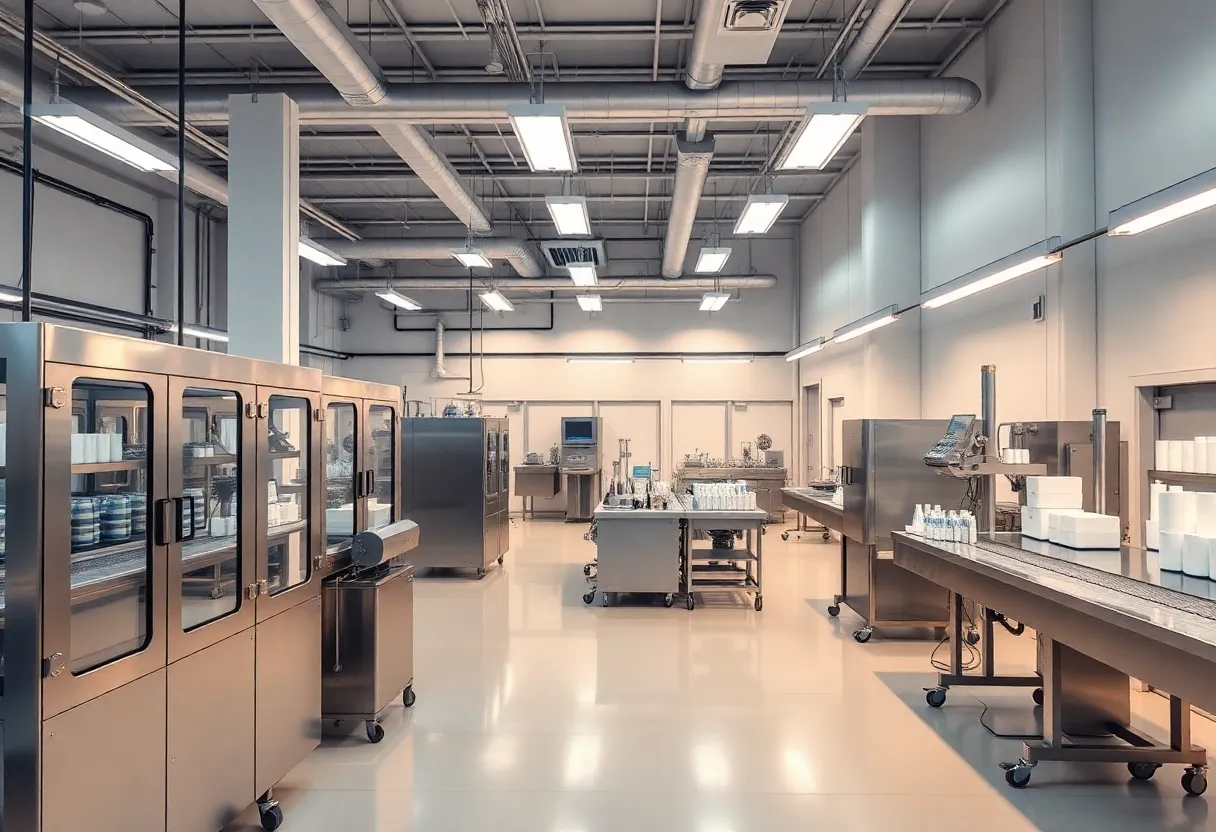 Modern cosmetic manufacturing facility