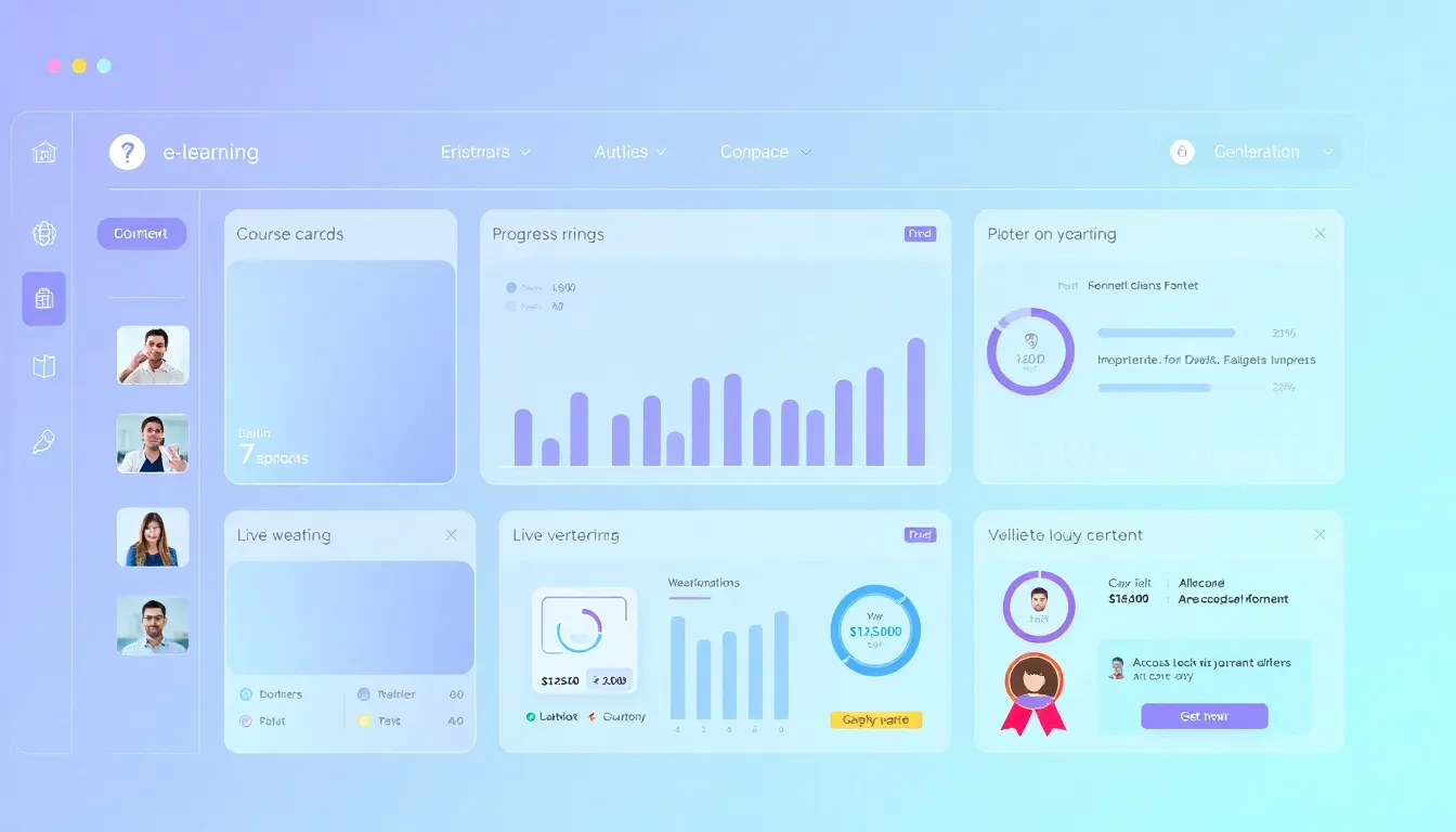 E-learning dashboard illustration