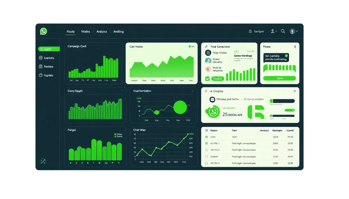 WhatsApp marketing software dashboard illustration