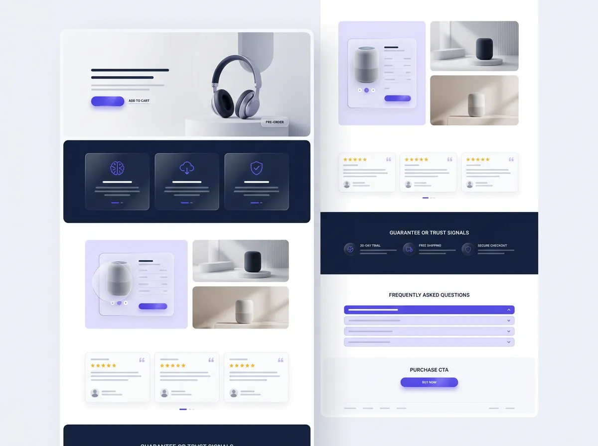 Create an ecommerce landing page with AI