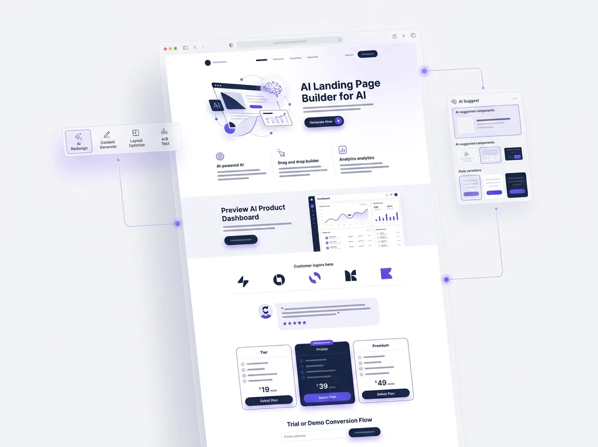 Build your SaaS landing page with AI