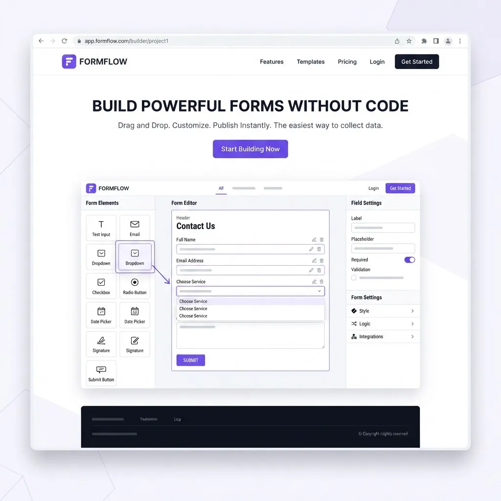 Construtor de Formulários Sem Código