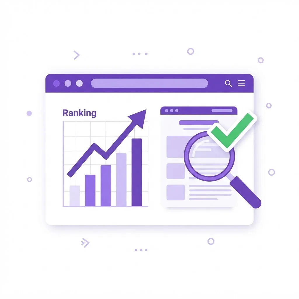 Illustration d’une landing page qui progresse dans les résultats grâce aux optimisations SEO
