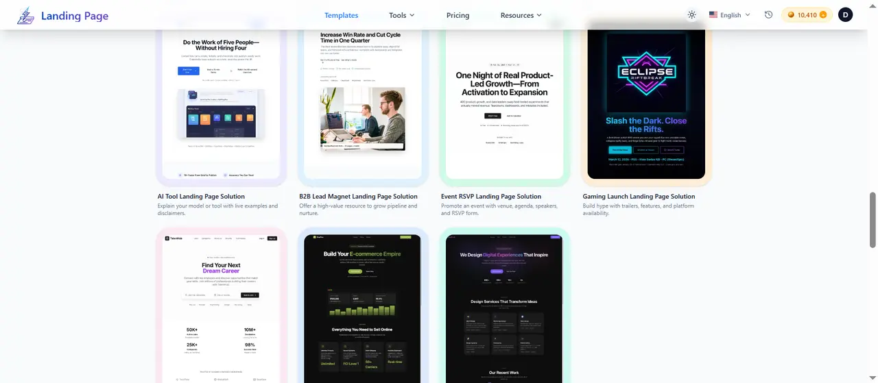 Landing-Page 템플릿