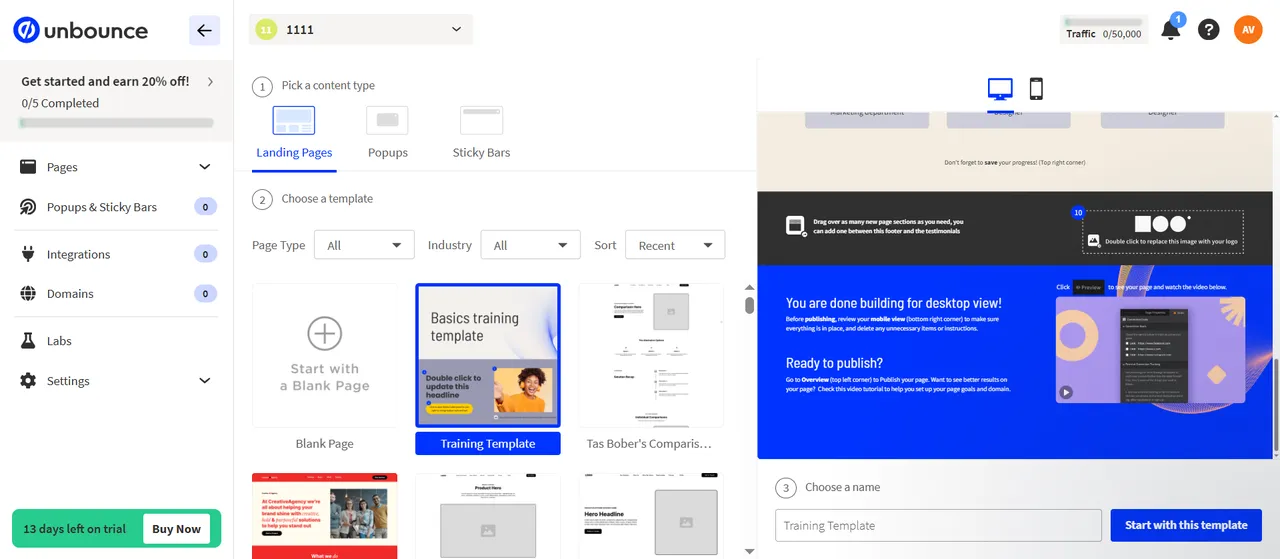 Unbounce is a platform built for conversion-focused landing pages