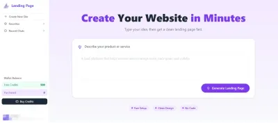 Landing-Page es un potente constructor de landing pages con IA, sirviendo como la alternativa ideal a WordPress.