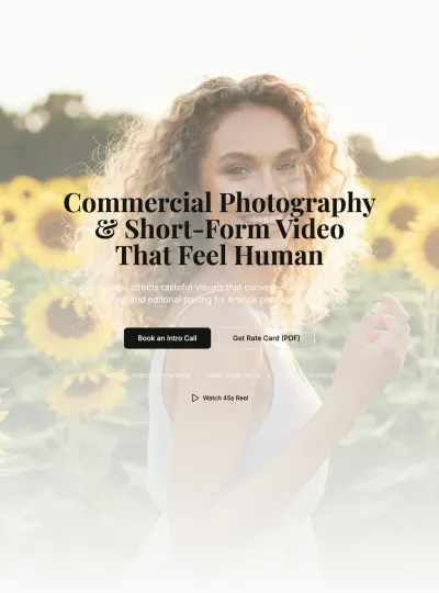 Creator Portfolio Landing Page Solution