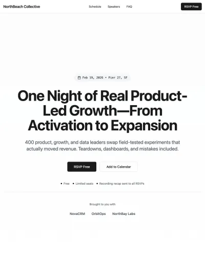 Event RSVP Landing Page Solution