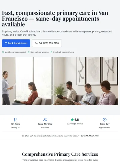 Healthcare Clinic Lead Gen Landing Page Solution