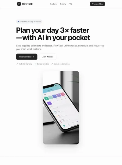 Mobile App Preorder Landing Page Solution
