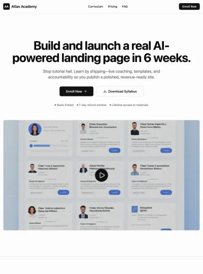 Online Course Launch Landing Page Solution
