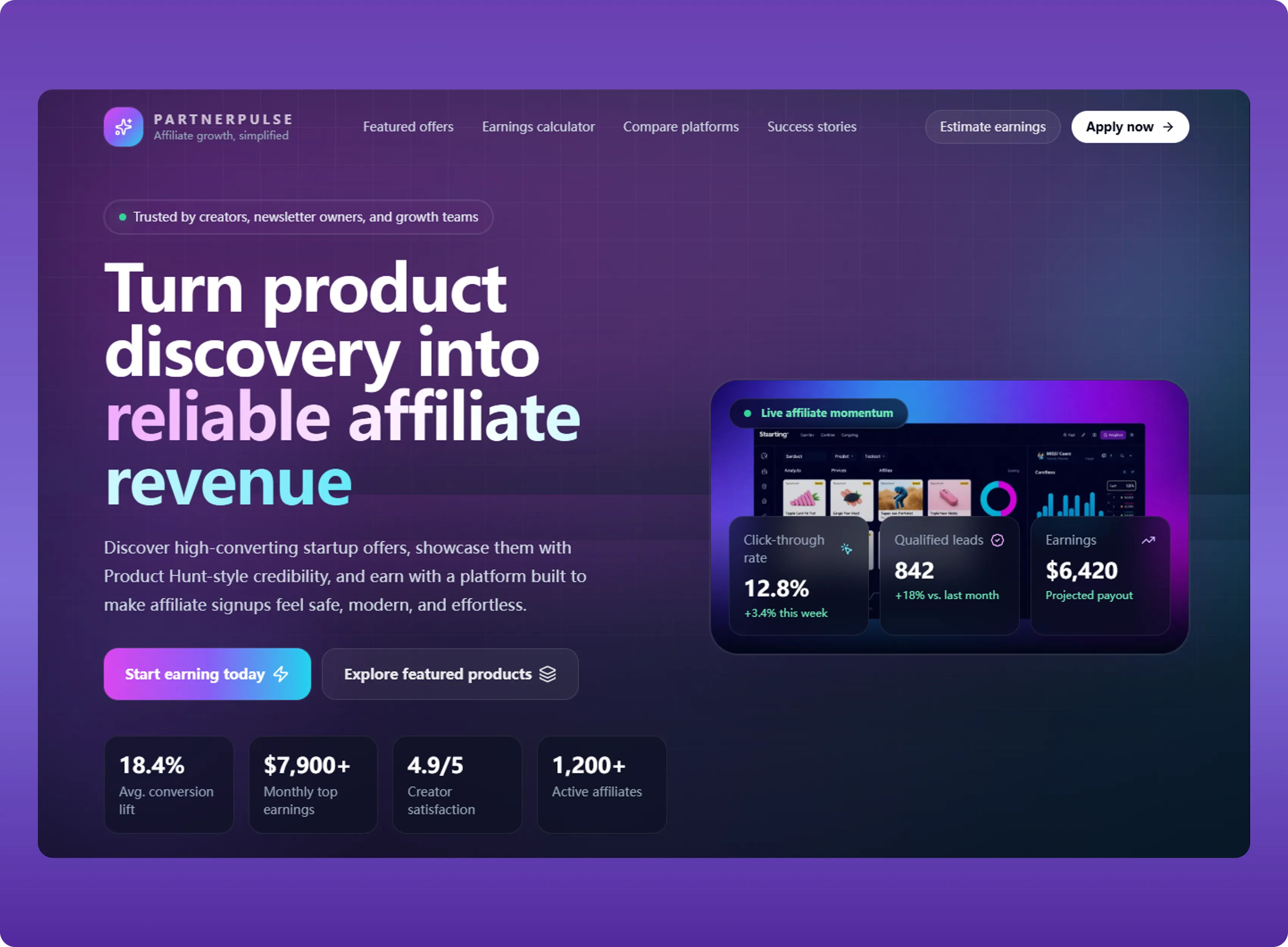 Template per Landing Page di Affiliazione template preview