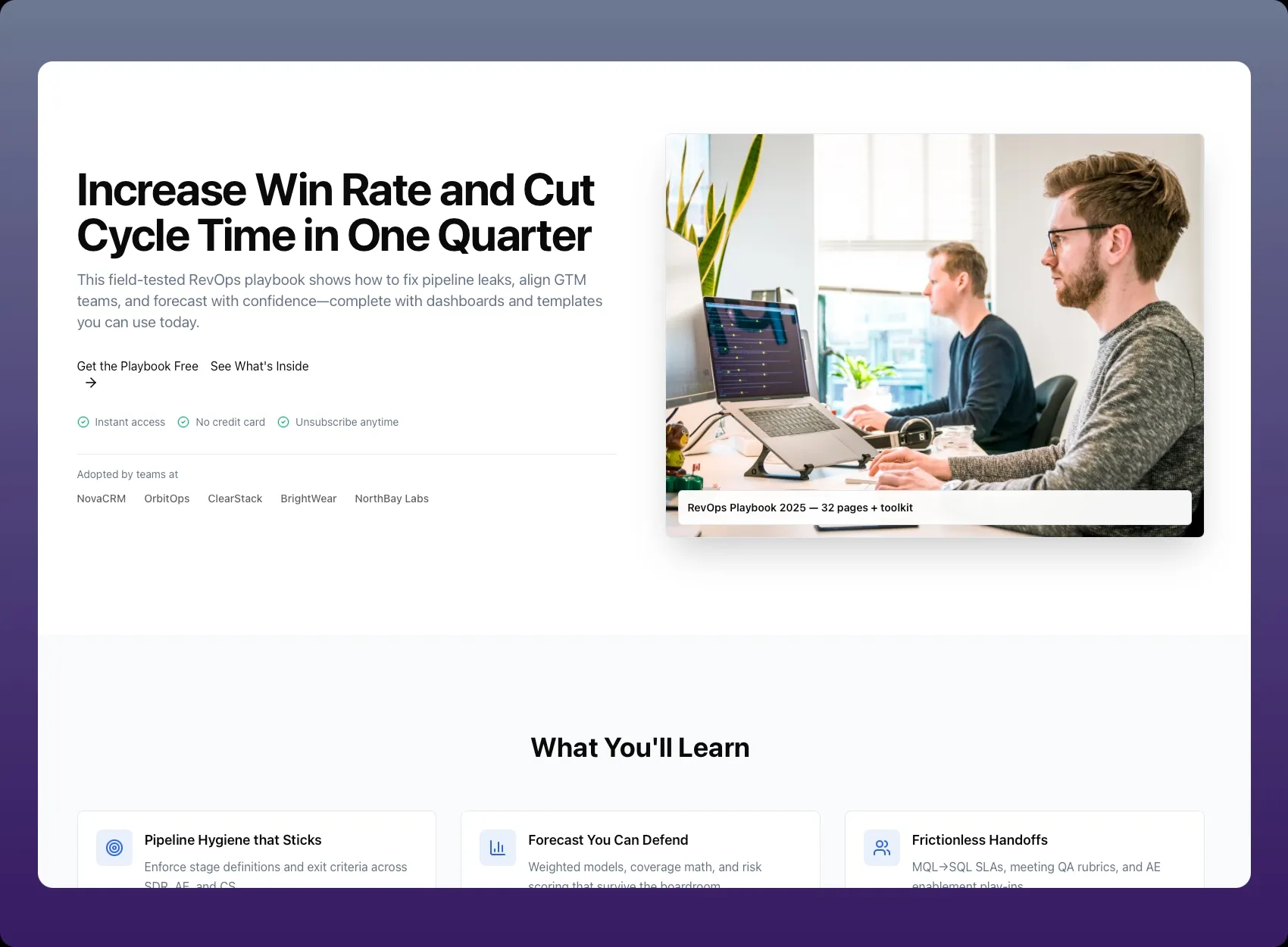B2B Lead Magnet Landing Page Solution