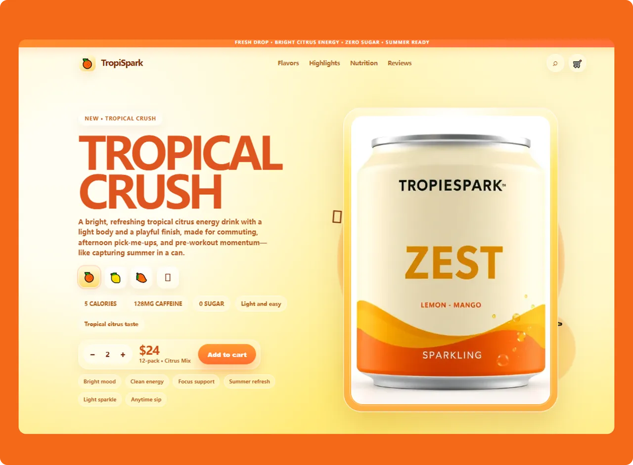 Template per Pagina di Presentazione Bevande template preview