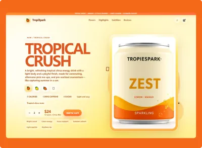 Beverage Product Showcase Landing Page preview