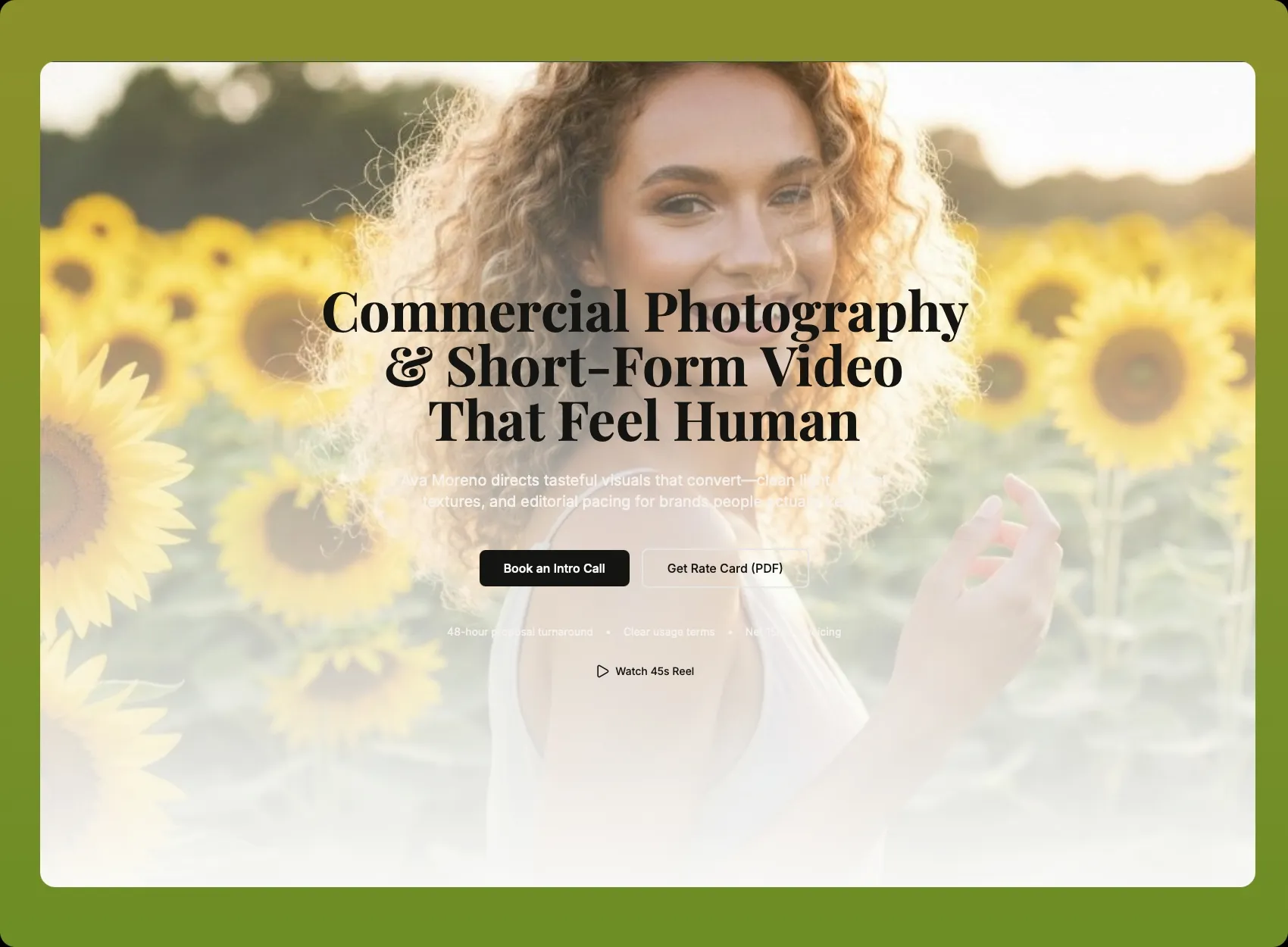 Creator Portfolio Landing Page Solution