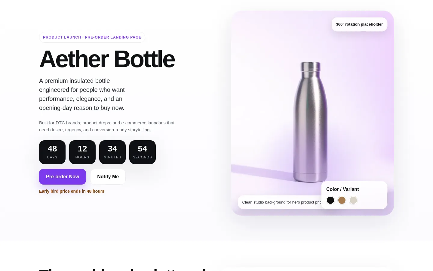 Product Launch Landing Page Template | AI-Powered Builder template preview