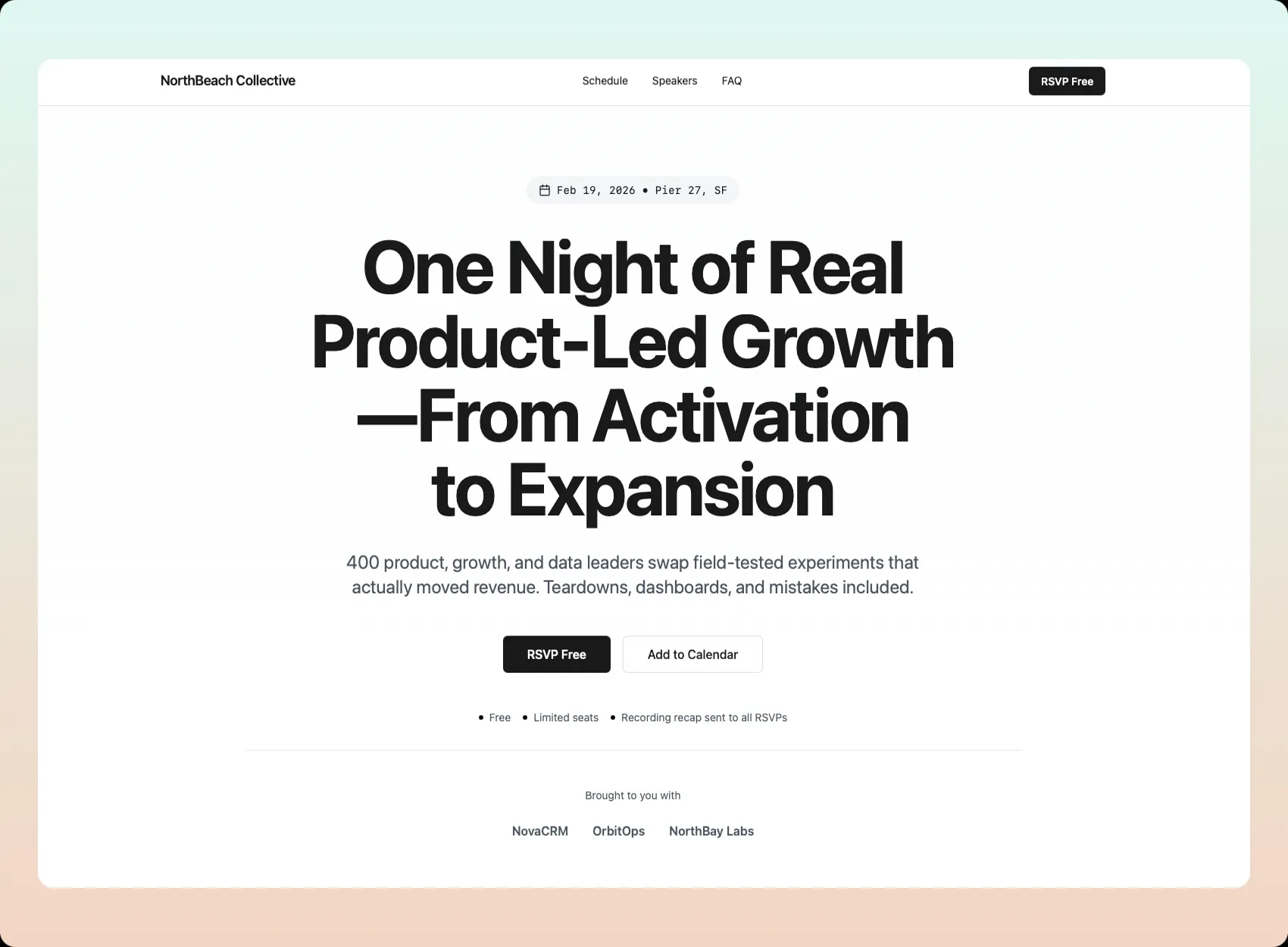 Event RSVP Landing Page Solution