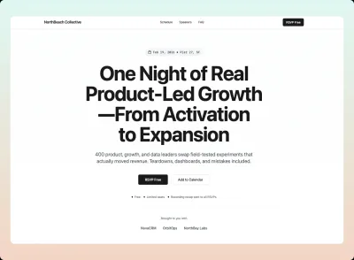 event RSVP landingspagina template voorbeeldafbeelding