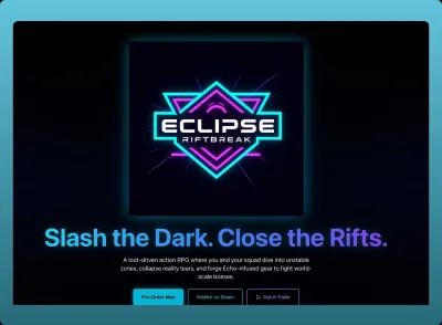 Gaming-Launch: Landingpage-Vorlage Vorschaubild