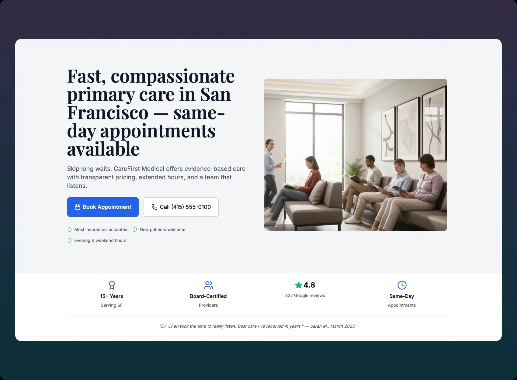 Healthcare Clinic Lead Gen Landing Page Solution
