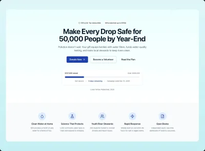 Non-profit Campaign Landing Page Solution preview