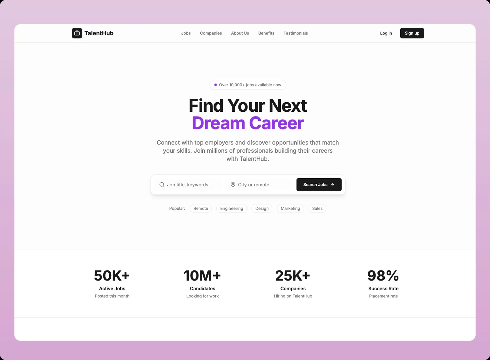 Recruiting & Job Platform Landing Page Solution