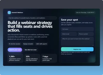 Webinar Landing Page Template preview