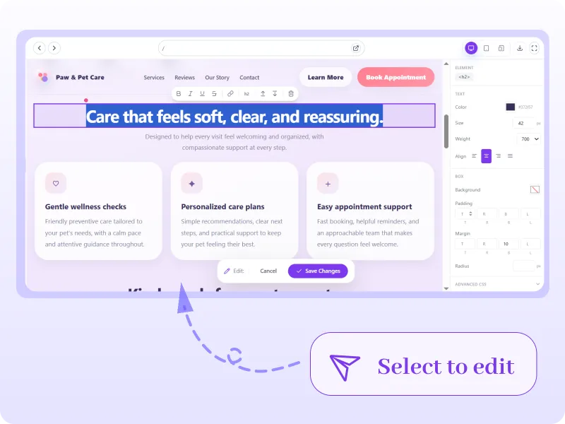 Design Exactly How You Want with Our Built-in Editor