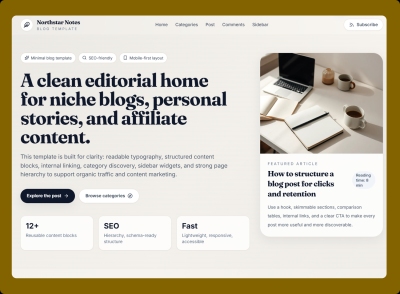 Best Free Blog Website Template preview
