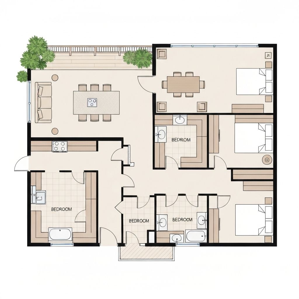 Floor plan for Willow Park Residences Unit 19B showing 3 bedrooms, 2.5 bathrooms, kitchen, living area, and balcony